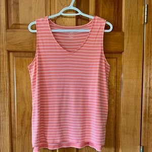J. Jill Coral Striped Tank Top